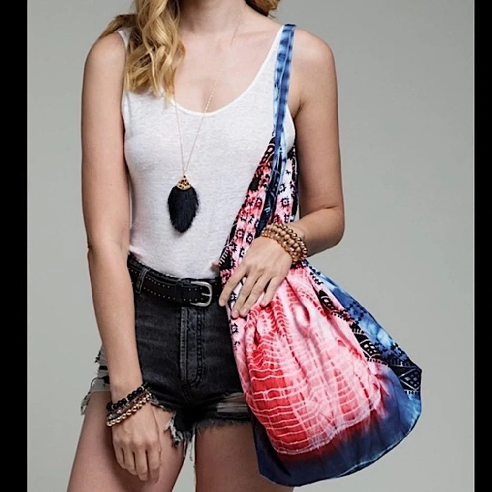 American Summer Party Soft and Sexy Full Zip Market Hobo Bag Festival Flag New
